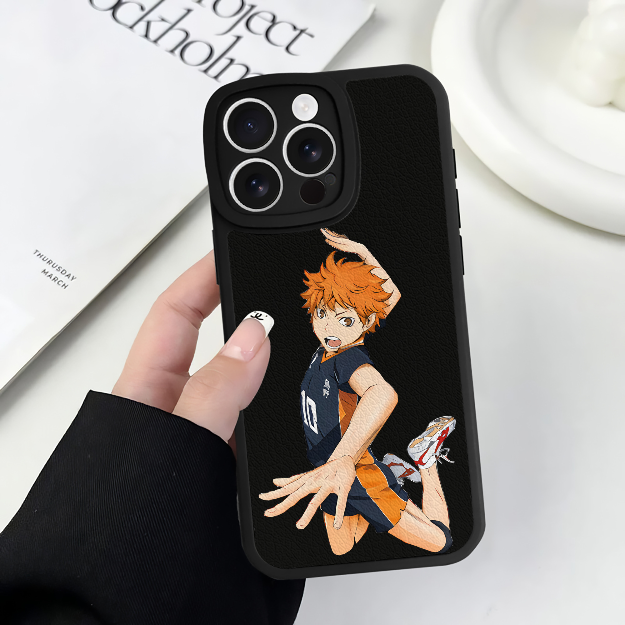 （画像用） ハイキュー!! Haikyu!! 【iPhone 16シリーズ対応】シリコンスマホケース（レザー調） 材質：シリコン